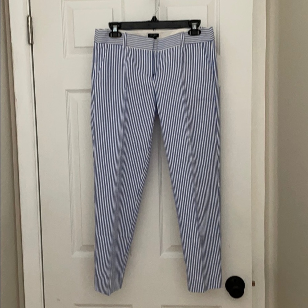 J Crew Factory Seersucker Crop Pants